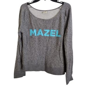 Independent grey and bright light blue Mazel text sweatshirt size large